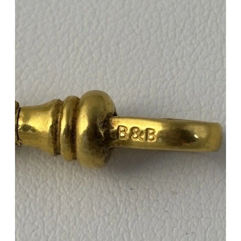 Antique B & B Co Ornate 11.5 “ Gold Filled Pocket Watch Fob Weighs 22 Grams